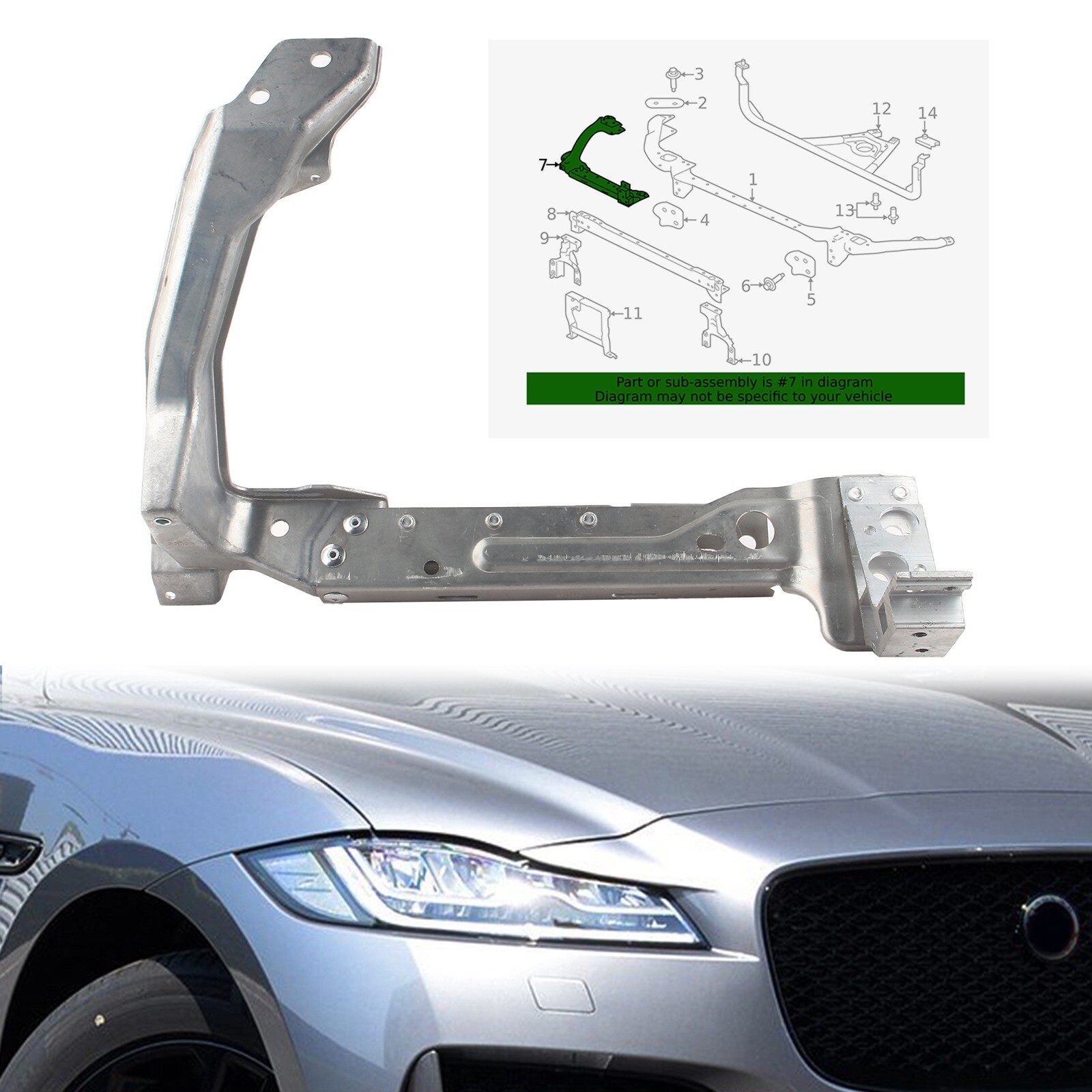 NEW FOR JAGUAR F-PACE X761 FRONT PANEL RIGHT SUPPORT FRAME