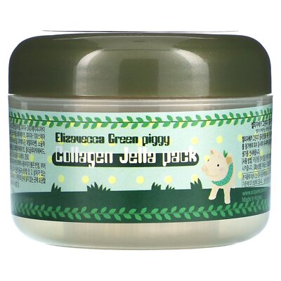 Elizavecca Green Piggy Collagen Jelly Pack 3 53 унции 100 г без искусственных красителей,