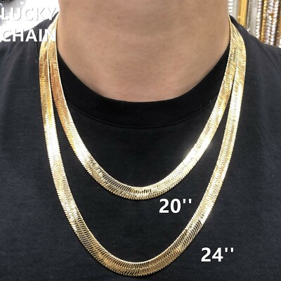 14K GOLD PLATED HERRINGBONE CHAIN NECKLACE(20
