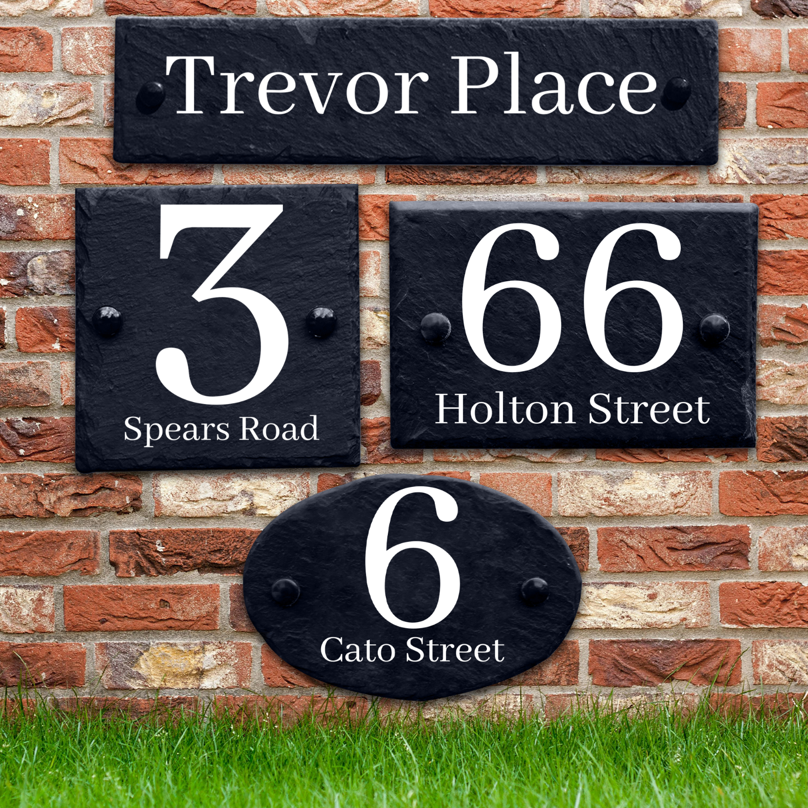 Slate House Number Plaque Personalised Door Sign Name Address