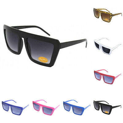 VTG 80's Style Big Square Frame Sunglasses Retro Glasses Black/Brown