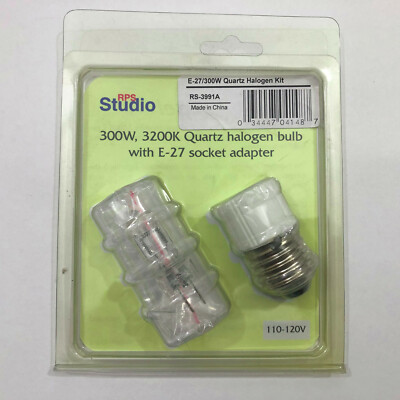 RPS E-27/300W Quartz Halogen Kit Lamp w/Screw Mount Adapter Stage Studio Light