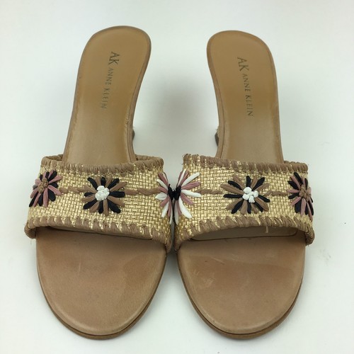 Ak Anne Klein Woman Heels Size 6.5 Machallice Multicolored Floral Slip On Wedges