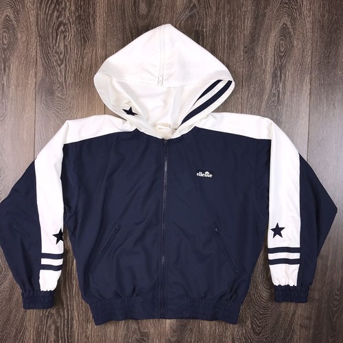 Ellesse Women's Small Vintage Windbreaker Blue & White