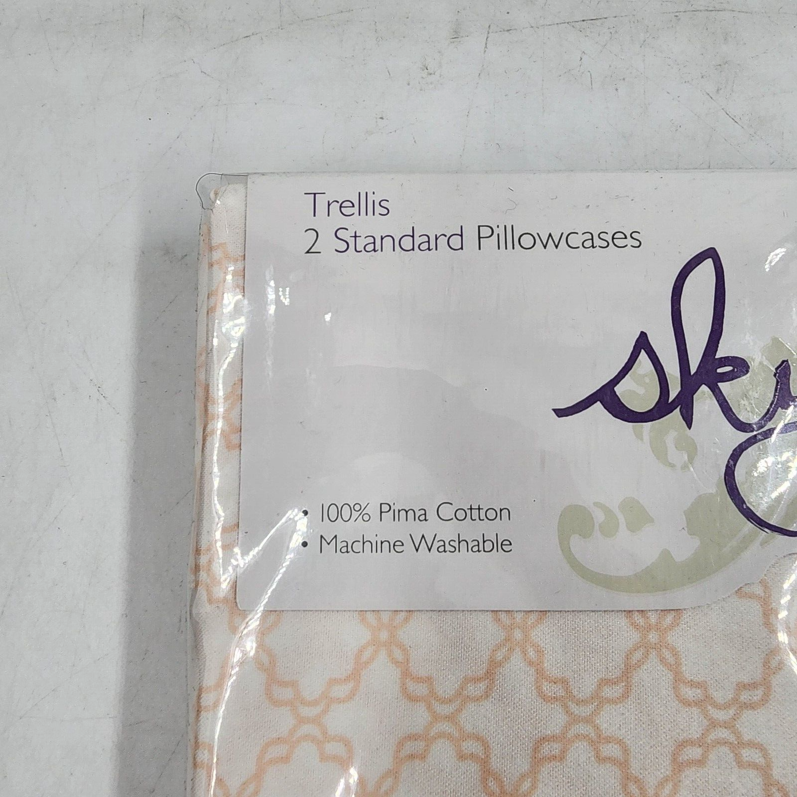 Sky Trellis Standard Pillowcases 20in x 28in Pastel Pink Geometric Design 2Pc - Picture 3 of 15