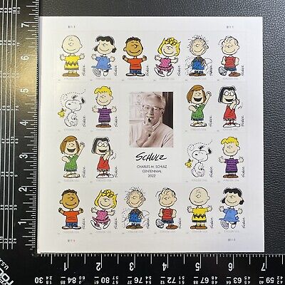 2022 SHEET/20 FIRST CLASS FOREVER STAMPS SCHULZ SNOOPY CHARLIE BROWN PEANUTS 68¢
