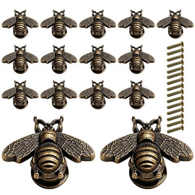 15 Antique Bronze Bee Kitchen Door Knobs with Screws