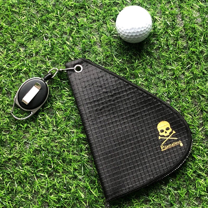 Golf Ball Towel Cleaning Towels Club Ball Cleaner with Retractable Hook