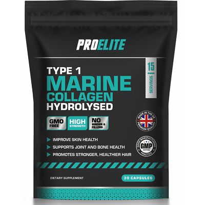 Hydrolysed Marine Collagen Capsules 2864mg | Hair, Skin, Nails, Bones & Joints