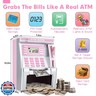 Pink Piggy Bank for Kids, ATM Machine Bank for Real Money with Debit Card, Bill Feeder, Coin Recognition, Balance Calculator, Electronic Savings Safe Box, Gifts for Teen Boy Girl