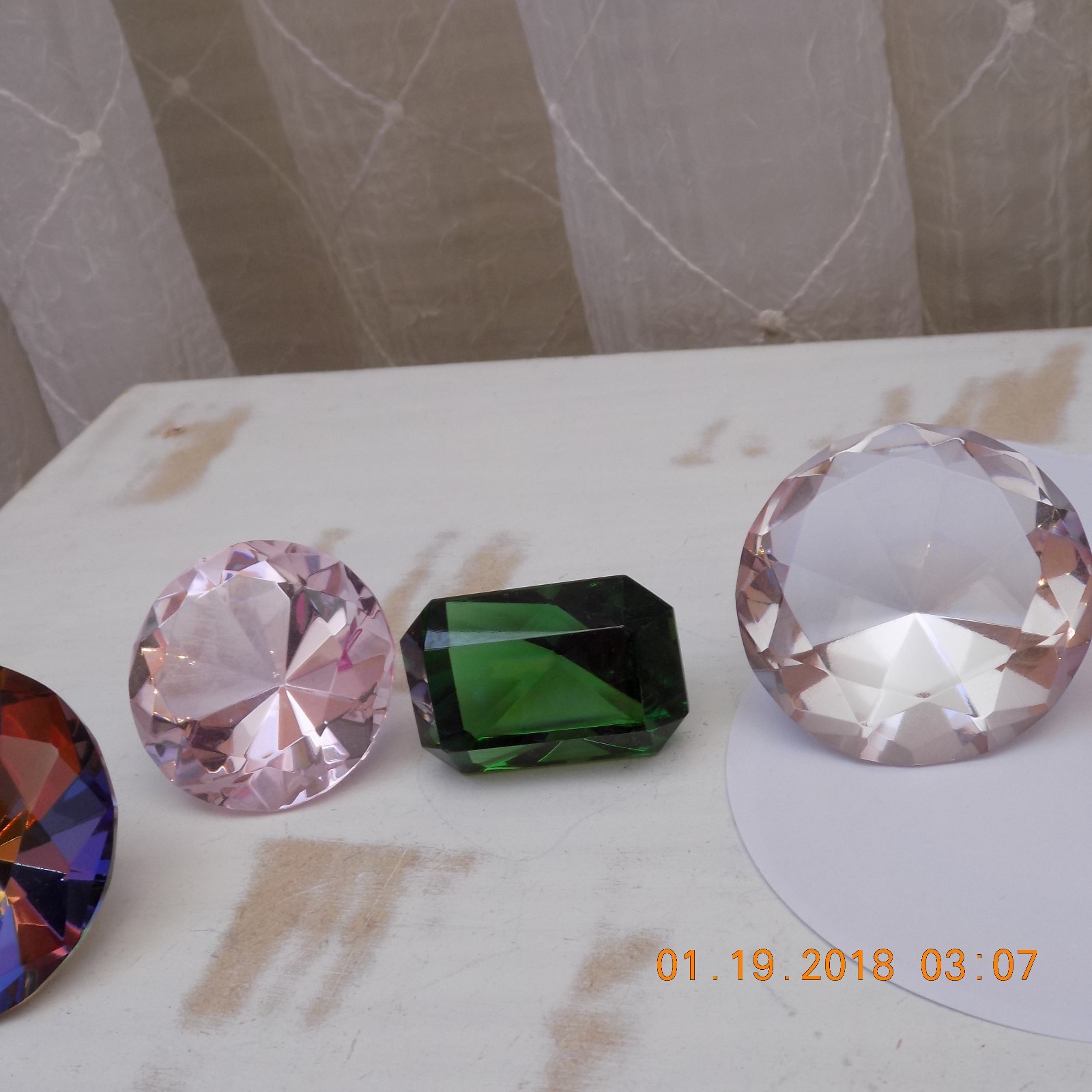 six collectable jewel or jem paper weights or baubles