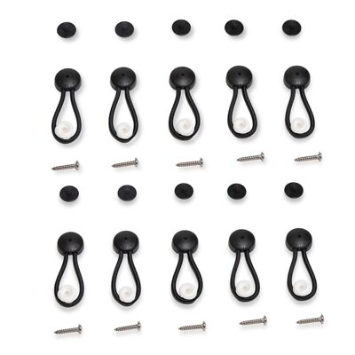 Stayput Fasteners 6 5/8'' Standard Size Black Bungee Shock Cord & Fastener for