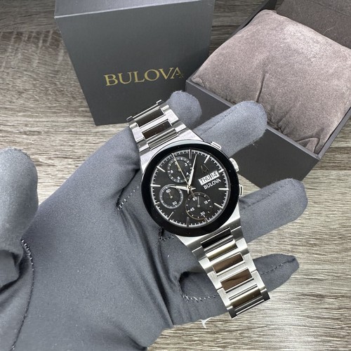 Pre-owned Bulova New✅  Millennia Chronograph Silver Day Date Men's Watch 41mm 96c149 $575