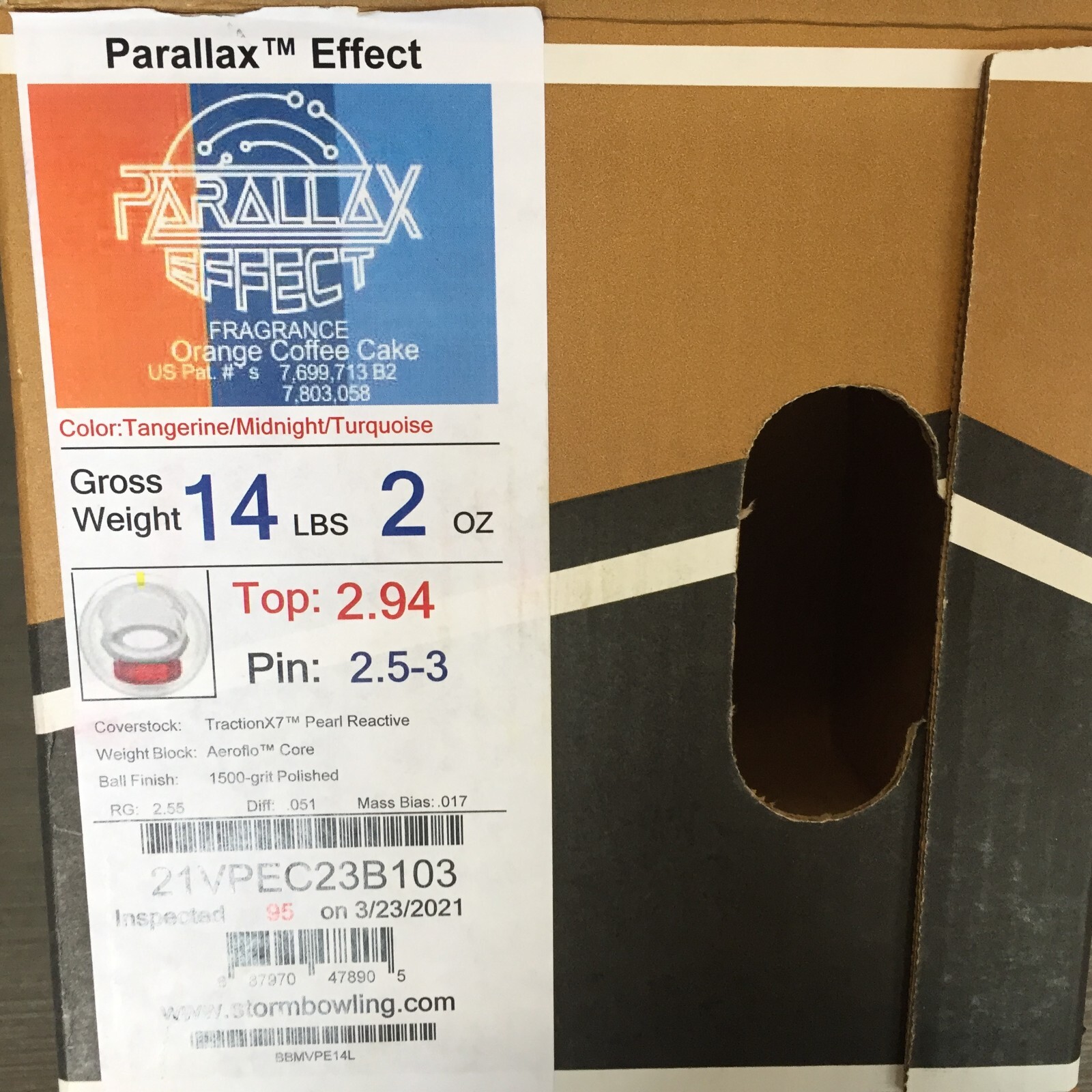 Storm Parallax Effect  bowling ball 14  LB. 1ST QUALITY NEW IN BOX!!  #103