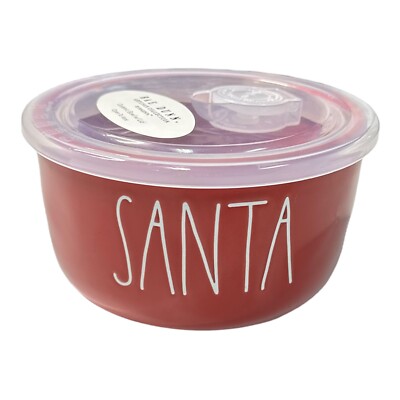Rae Dunn ''SANTA'' Ceramic Bowl with Lid