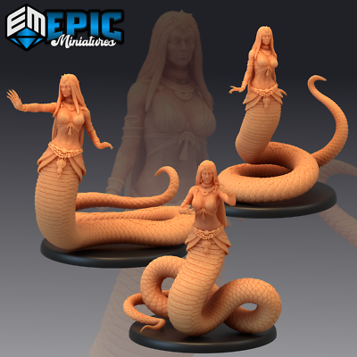 LAMIA, Dungeons and Dragons Miniatures, D&D Fantasy Snake Woman Reptile Hybrid