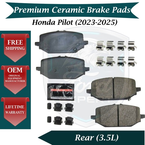 New OE Rear Ceramic Brake Pads Kit For 2023-2025 Honda Pilot 3.5L 10 Yr Warranty