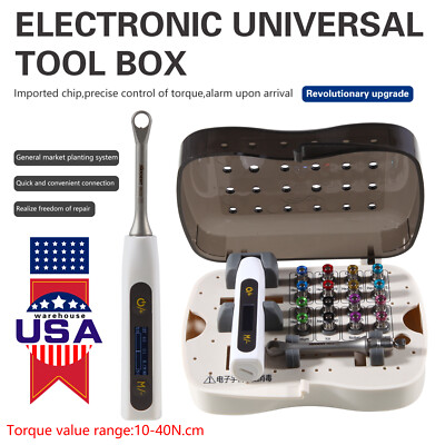 Electric Universal Implant Kit Abutment Torque Wrench 10-40Ncm Tool Driver to