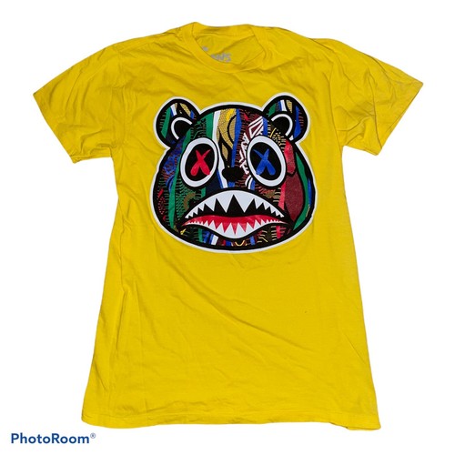 BAWS Crazy Bear Graphic Streetwear Short Sleeve Yellow T Shirt Mens Sz  Small | eBay