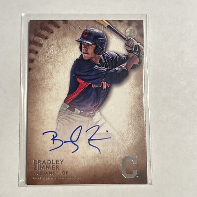 2015 Bowman Inception #PA-BZ Bradley Zimmer Prospect Auto Cleveland Guardians