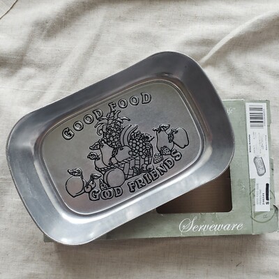 Bread Tray Wilton Armetale Large Good Food Good Friends #246245