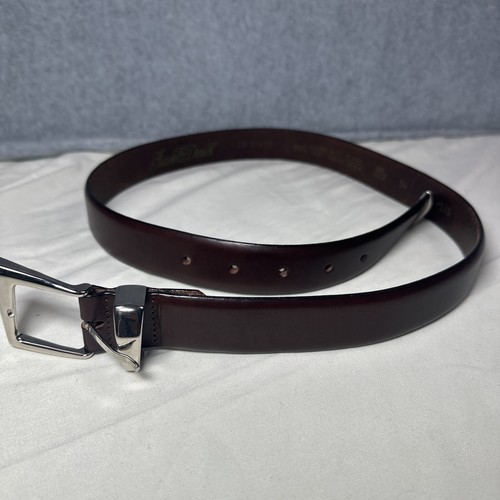 Frank Daniel Belt Men's 34 Brown Leather Silver Buckle MI