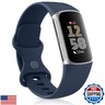 Meliya for Fitbit Charge 6 / Charge 5 Bands Women Men, Soft Silicone Adjustable Wristband Replacement Sport Straps for Fitbit Charge 5 / Charge 6 (Navy Blue, Large)