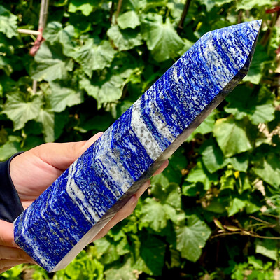 1.7LB Natural lapis lazuli crystal obelisk quartz crystal energy column