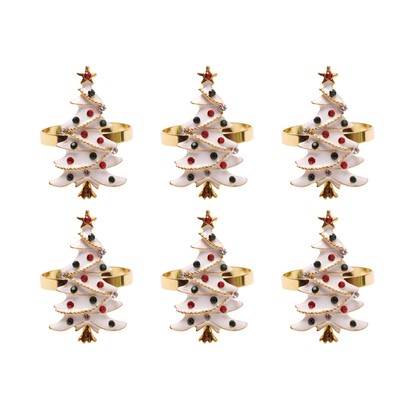6pcs/set Napkin Holder Eye-catching Decorative Elegant Festive Touch Napkin Ring