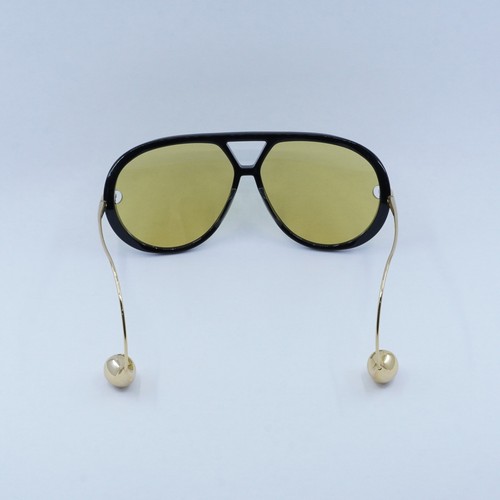 Pre-owned Bottega Veneta Bv1273s 003 Black And Gold/yellow 63-12-180 Sunglasses
