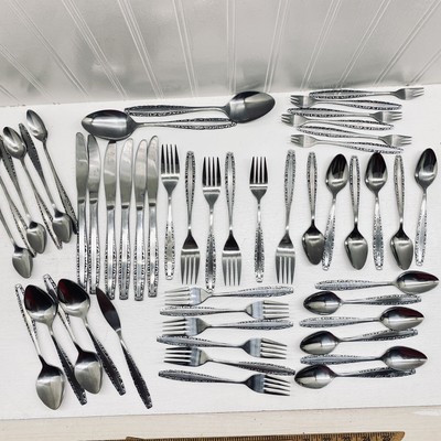 Oneida Northland Stainless Flatware Set 49 Piece Service For 6 Silver