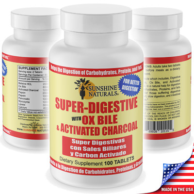 Sunshine Naturals Super Digestive Activated Charcoal Made in the USA Digestion