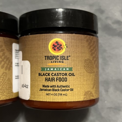2 Pks Tropic Isle Living Jamaican Black Castor Oil Hair Food 4 Oz Exp 03/25 #Z12
