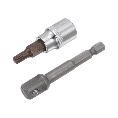 M6 Spline Bit Socket, 3/8'' Drive 1.89'' Length W Hex Shank Power Drill Adapter