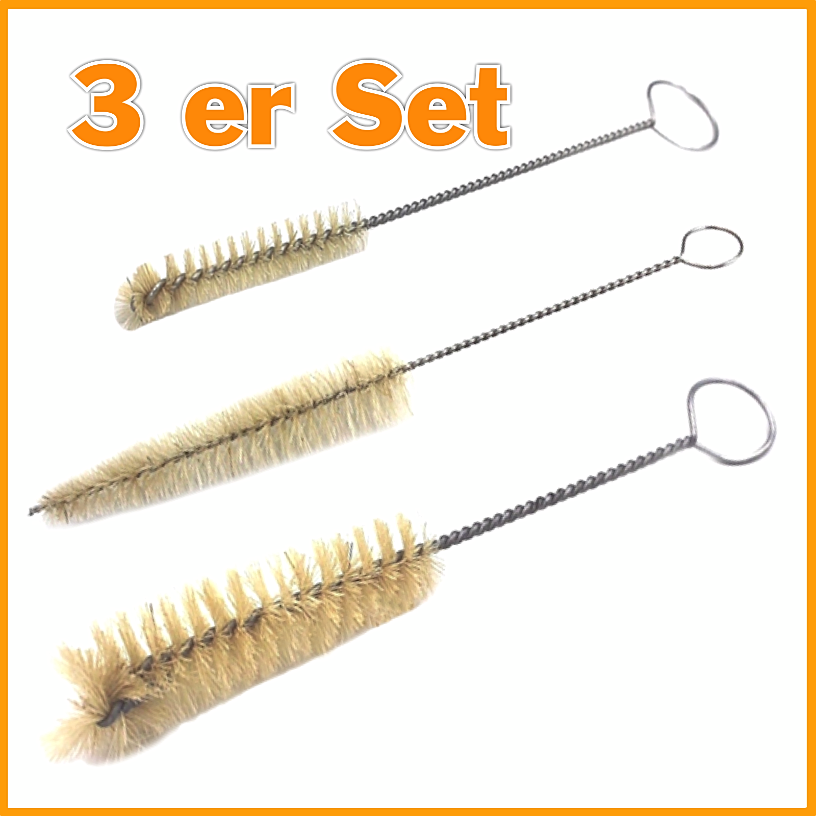 3x Spülbürsten Fugenbürste Flaschenbürste Set Tüllenbürste  Staubbürste Bürsten 