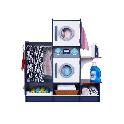 Lil’ Jumbl Kids Washer and Dryer Playset, Wooden Children's Pretend Laundr