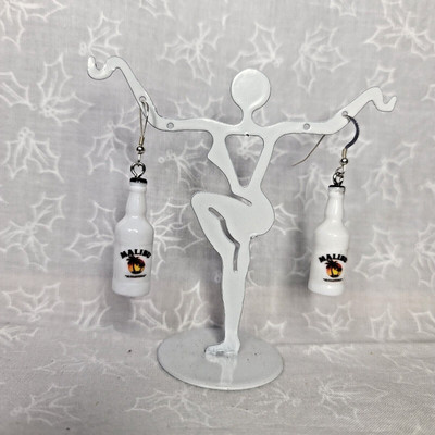 Malibu Rum Bottle Earrings on Sterling 925 Silver Ear Wires w/Stop Handmade