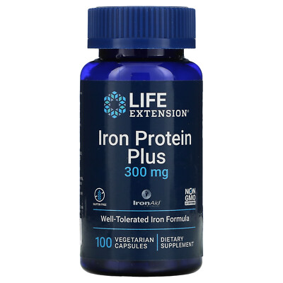 Iron Protein Plus, 300 мг, 100 вегетарианских капсул