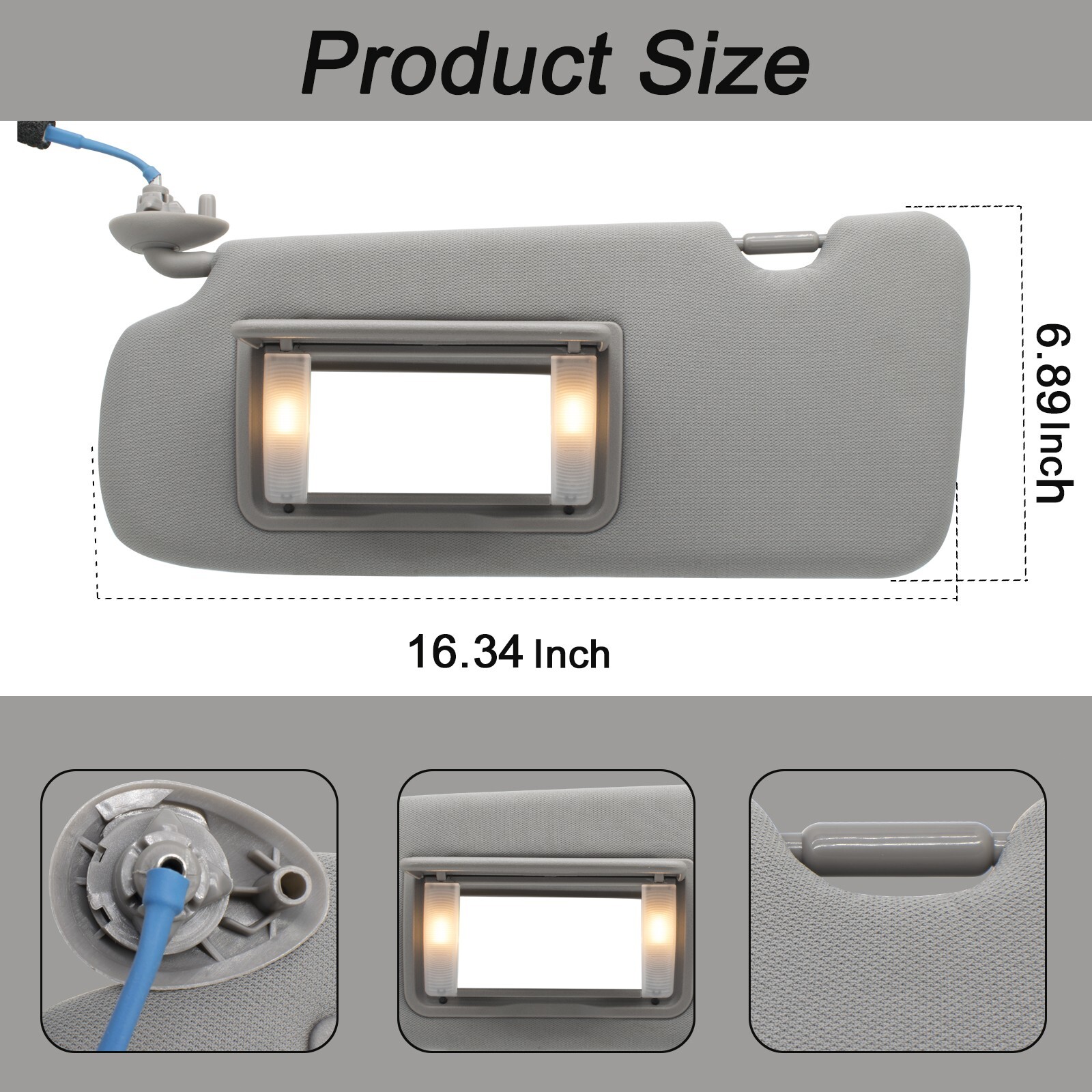 Left Driver Side Sun Visor W/ Lights Fits for  Honda CRV 2017-2022 83280TLAA12ZB