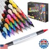 SFAIH Acrylic Paint Markers, 36 Colors Dual Tips Acrylic Brush Markers With Chisel Tip, Automatic Ink Control, Ultra-High Coverage, No Bleed Water-Based Ink, Art Supplies for Rock, Canvas, Fabric