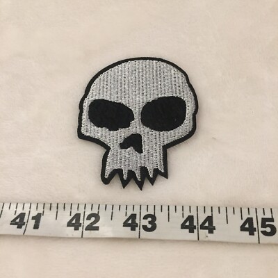 Spooky Skull Iron On Patch Halloween Goth Punk Cool