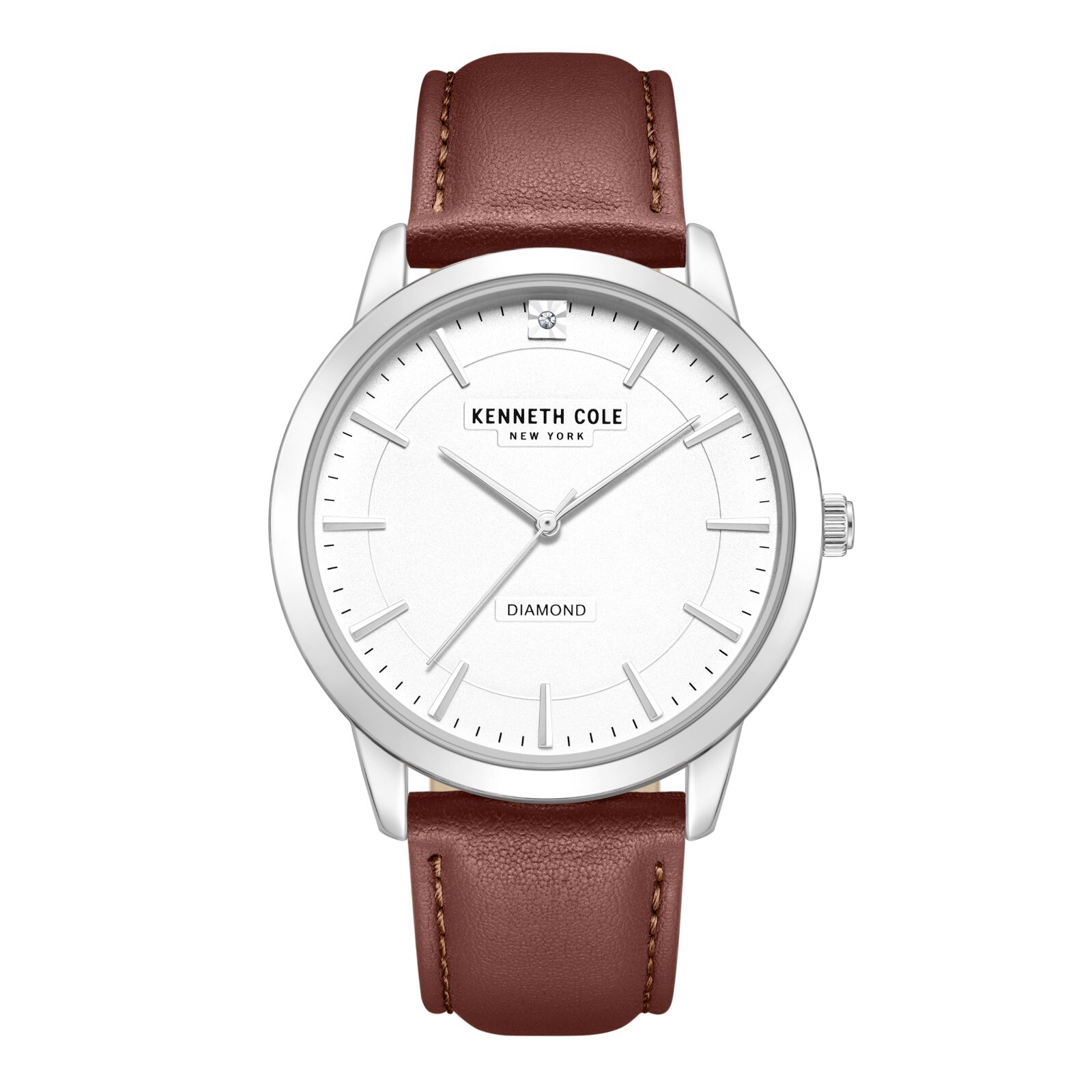 Kenneth Cole New York Men's Watch With Diamond and Leather