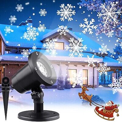 Christmas Snowflake Projector Outdoor LED Moving Snowfall Laser Light Landscape
