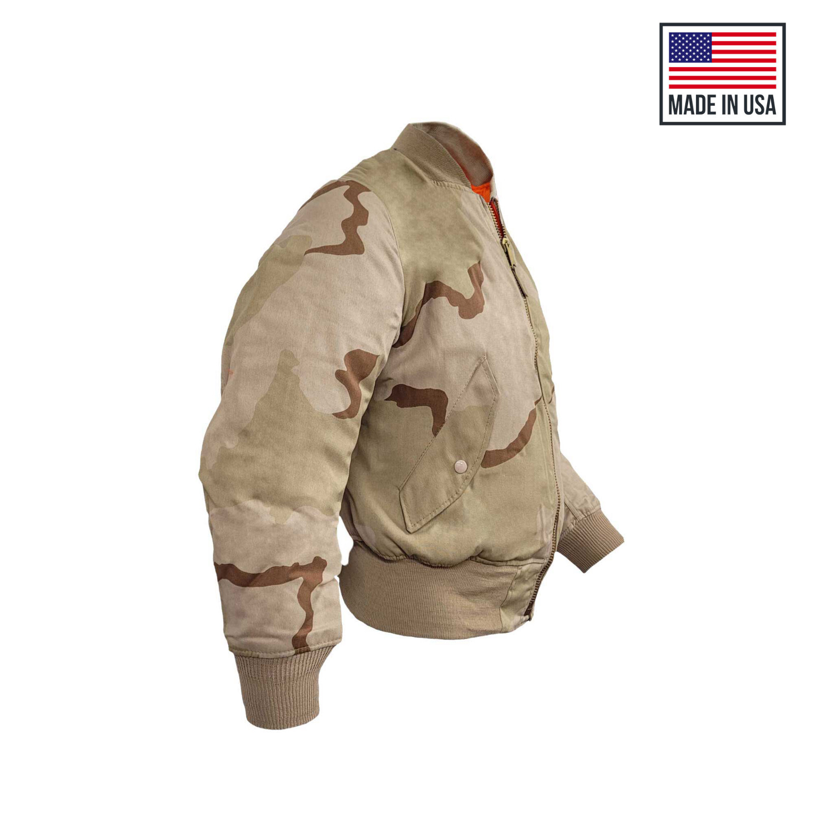 Bomber Jacket MA1 Flight Combat Army Military Air Force US Tri Desert Padded Top