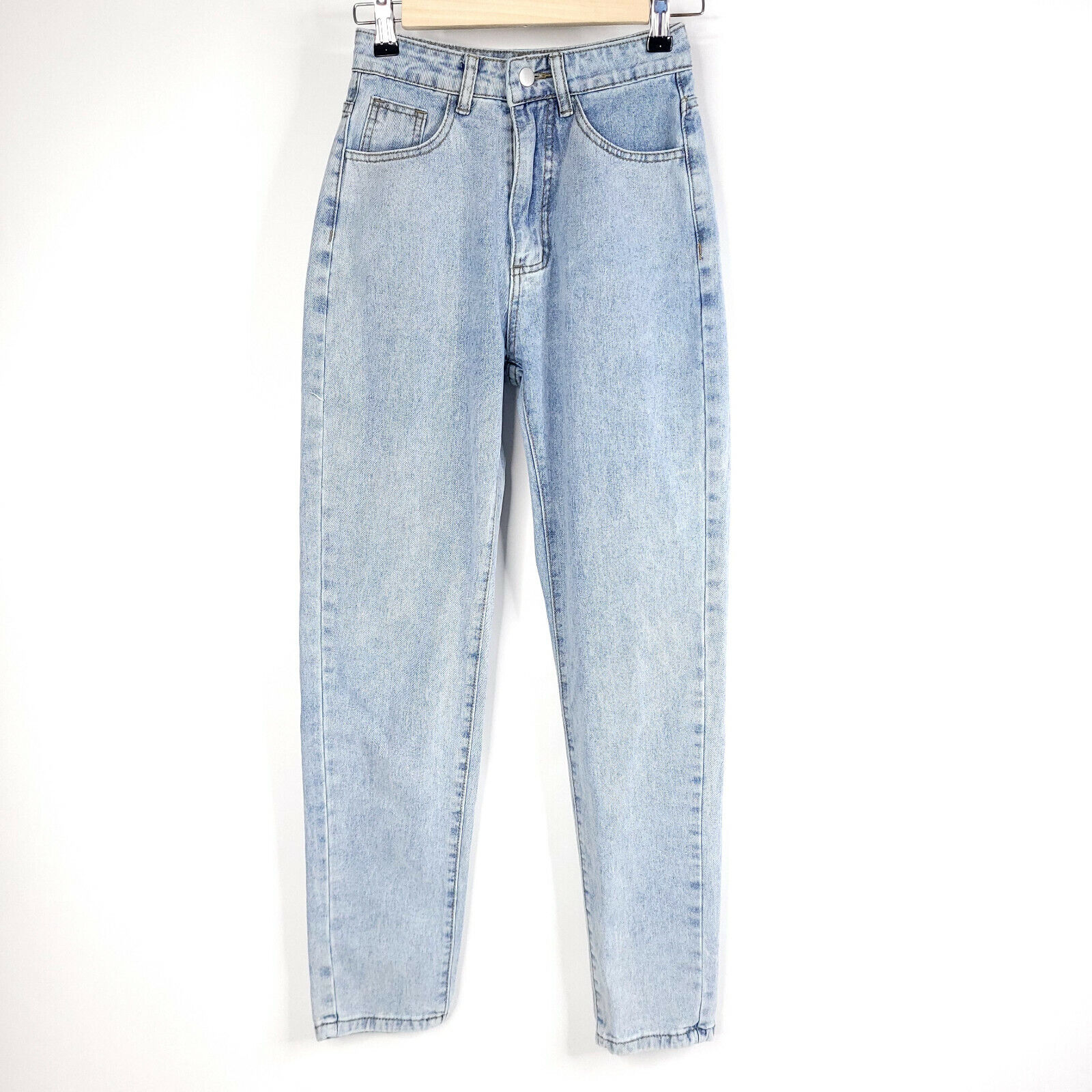 Shein Jeans Womens XS Blue High Waist Tapered Leg Mom Denim Shein Jeans Womens XS Blue High Waist Tapered Leg Mom Denim
