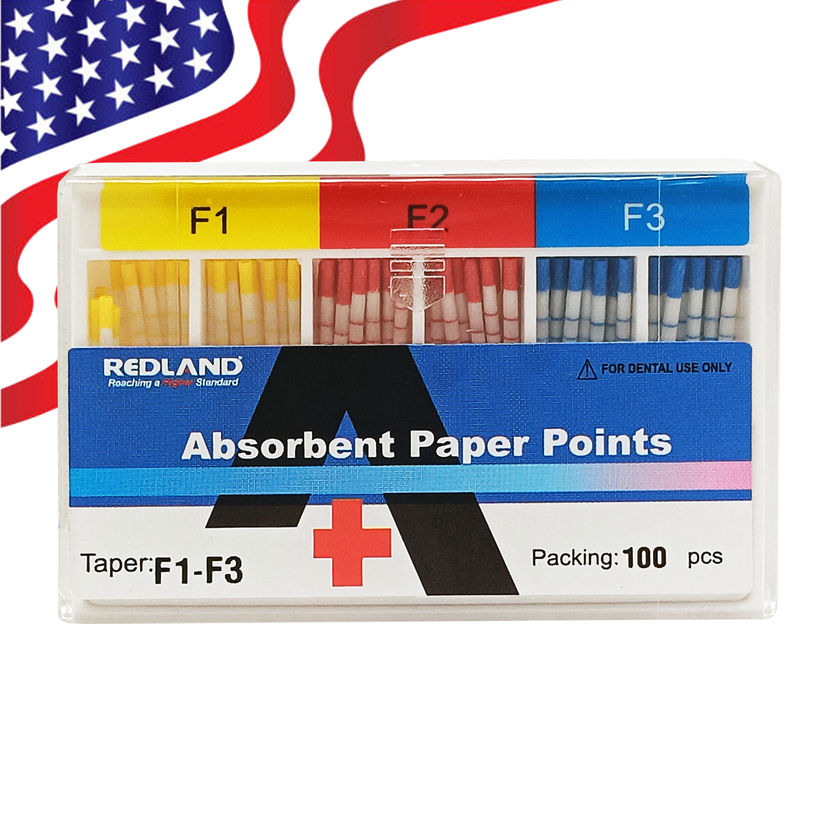 REDLAND Paper Points F1,F2,F3,F4,F5 100/Pk for Special TAPERED FILES( MM marked)