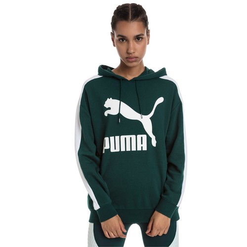 

[578032-30] Женская толстовка с капюшоном Puma Classics Logo T7, Зеленый