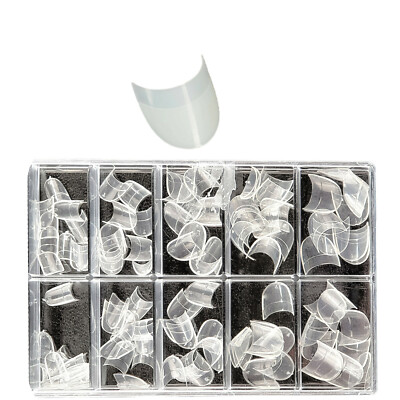 100 Nagelspitzen rund, transparent . In Tipbox. Künstliche Fingernägel, Nageltip