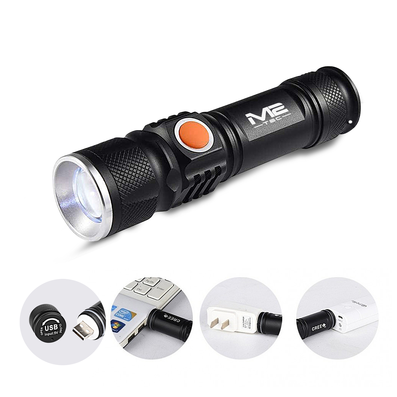 2x Starke LED USB Taschenlampe Polizei Swat Wiederaufladbar Cree 1200Lumen Lampe eBay