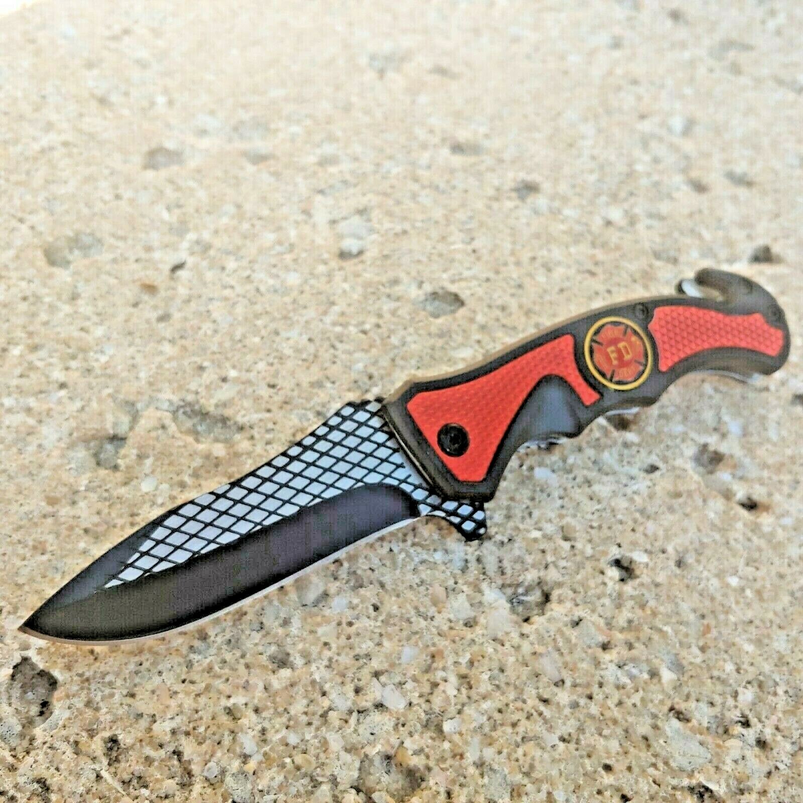 Red Hydrant Fire Fighter Rescue Pocket Knife Red Hydrant Fire Fighter Rescue Pocket Knife